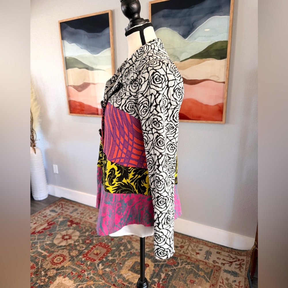Aunt Wanda Vibrant Multicolor Patchwork Blazer - image 4